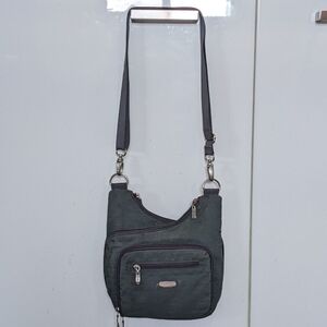 Baggallini Crisscross Nylon Water Repellent Travel Crossbody/Shoulder Bag Gray